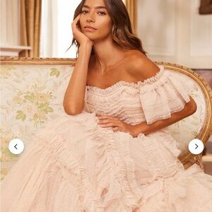 Needle & Thread Blush Off-Shoulder Maxi Dress